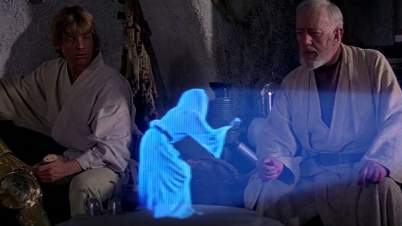 Prenses Leia hologram mesajı Star Wars Bölüm IV