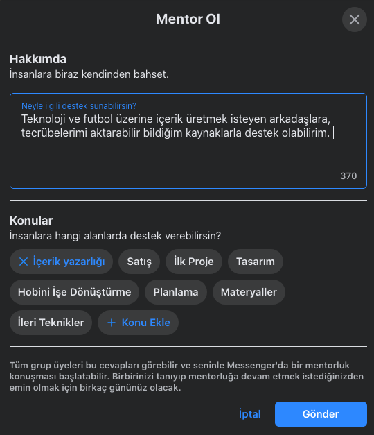 Facebook, mentorship adını verdiği mentor eşleşmesi uygulamasını Türkiye'ye de getirdi
