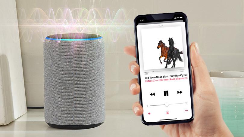 Mobil uygulamalarla etkileşimde bulunarak müzik çalan Alexa / Kaynak: PcMag