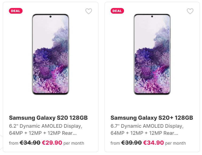 Samsung Galaxy S20 serisi kiralama ücretleri