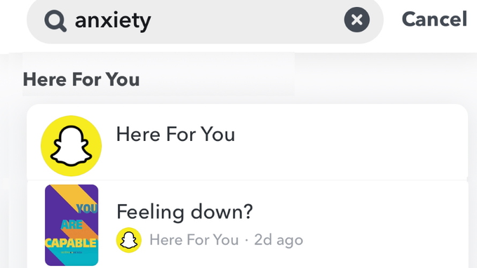 Snapchat here for you özelliği ile kullanıcılara psikolojik destek sunacak